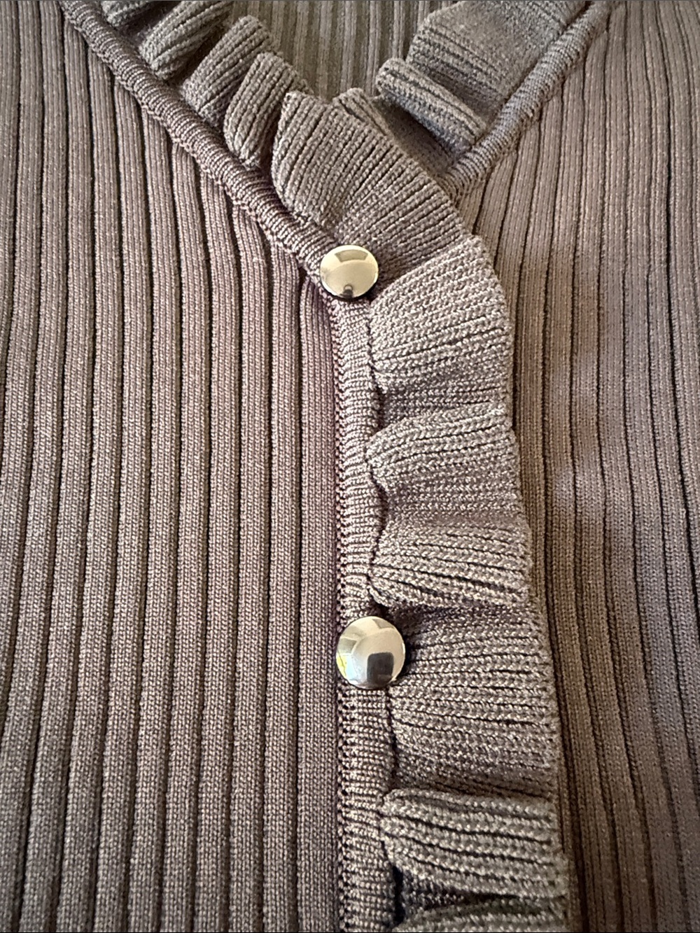 Astr Black Ribbed Ruffle-Trim Cardigan - Picture 3 of 3